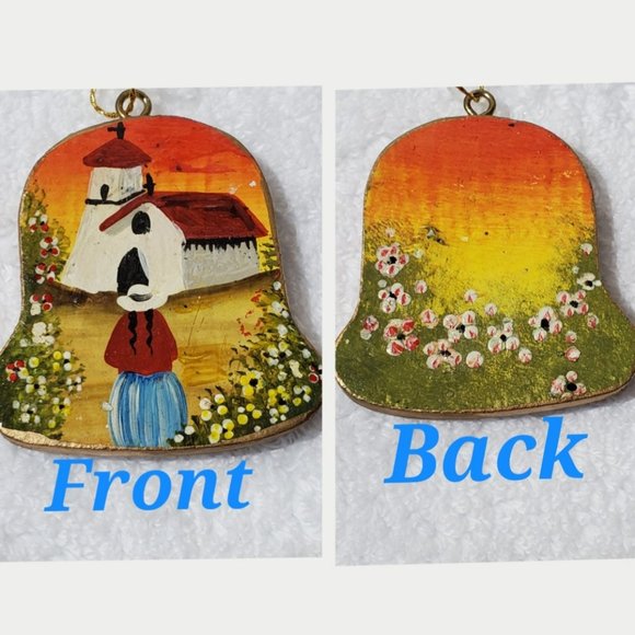 Set of 3 Wooden Hand-Painted Ornaments - Picture 5 of 7